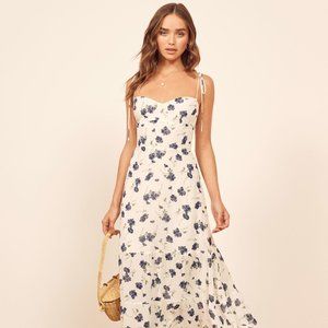 REFORMATION Emmie Floral Blueberries Dress Size XS